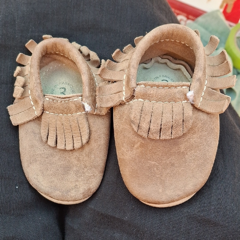 Brown Suede Baby Moccasins